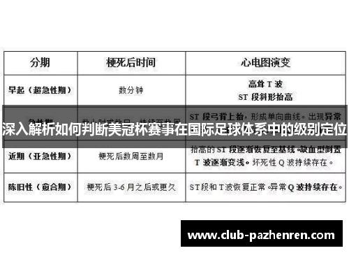 深入解析如何判断美冠杯赛事在国际足球体系中的级别定位
